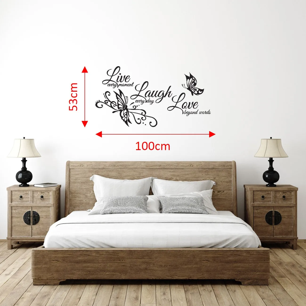 Large Vinyl Wall Art Sticker Quote: Live | Laugh | Love