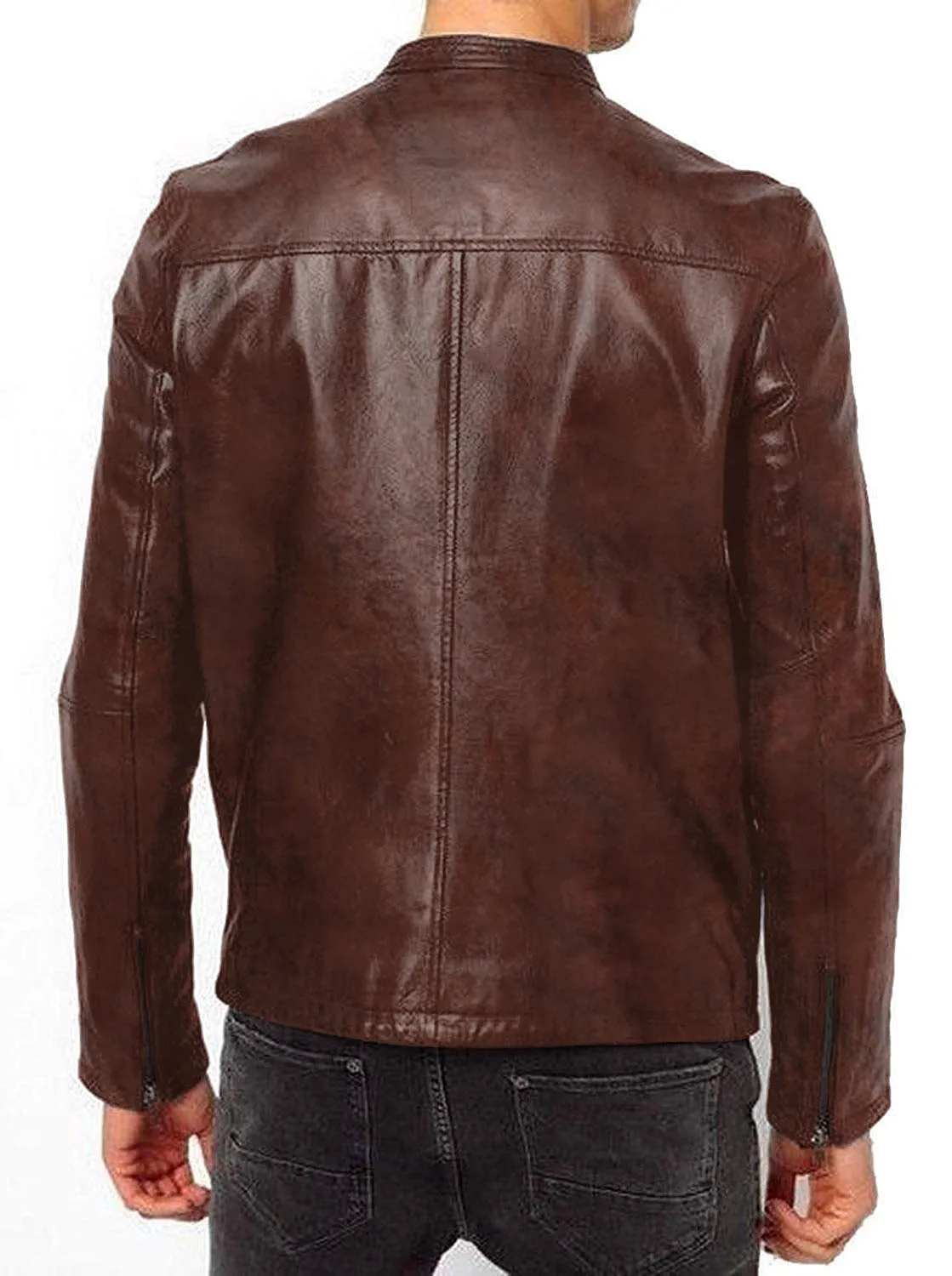 Leather Jackets Hub Mens Genuine Lambskin Leather Jacket (Black, Classic Jacket) - 1501227