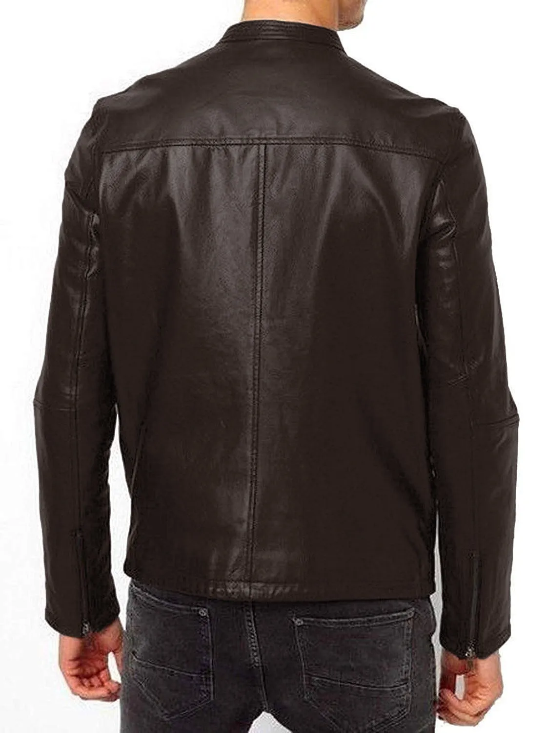 Leather Jackets Hub Mens Genuine Lambskin Leather Jacket (Black, Classic Jacket) - 1501227