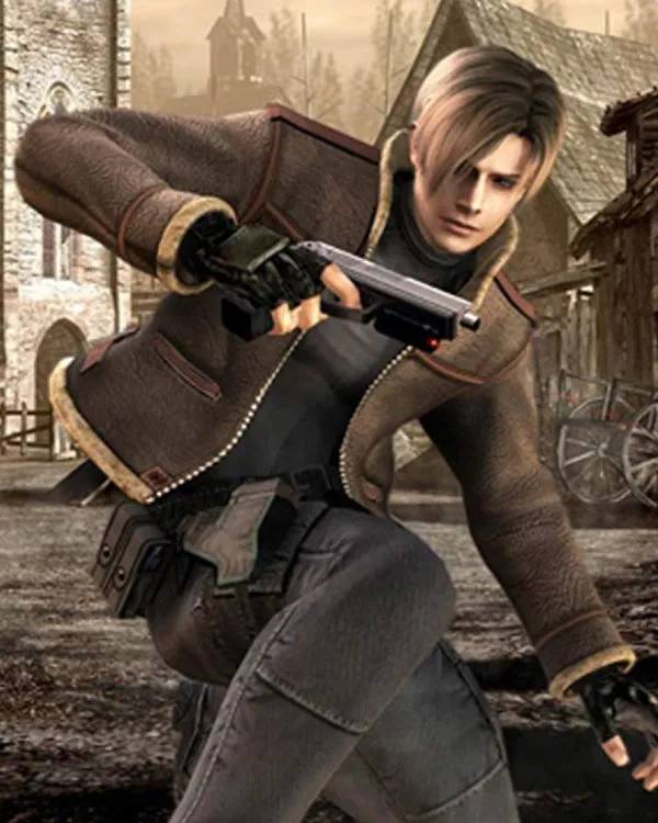 Leon Scott Kennedy Shearling Leather Jacket