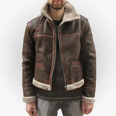 Leon Scott Kennedy Shearling Leather Jacket