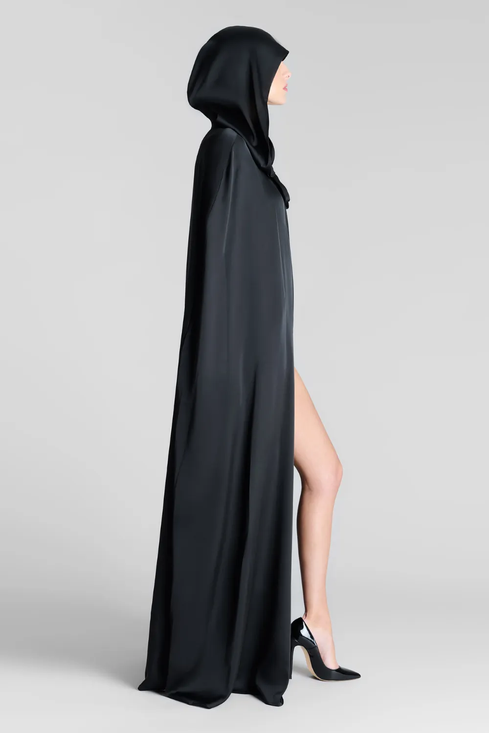 Les Fétiches Long Satin Hooded Cape