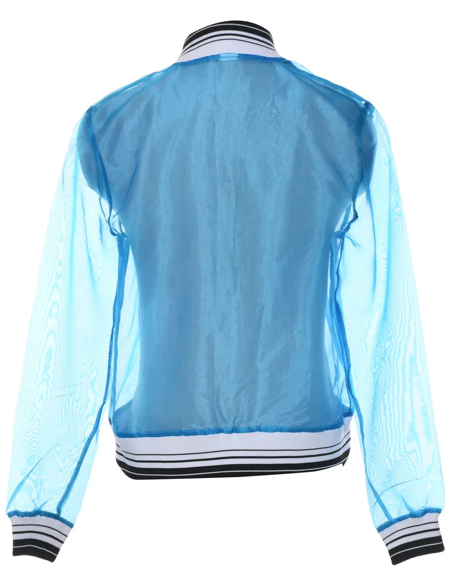 Light Blue Sheer Bomber Jacket - S