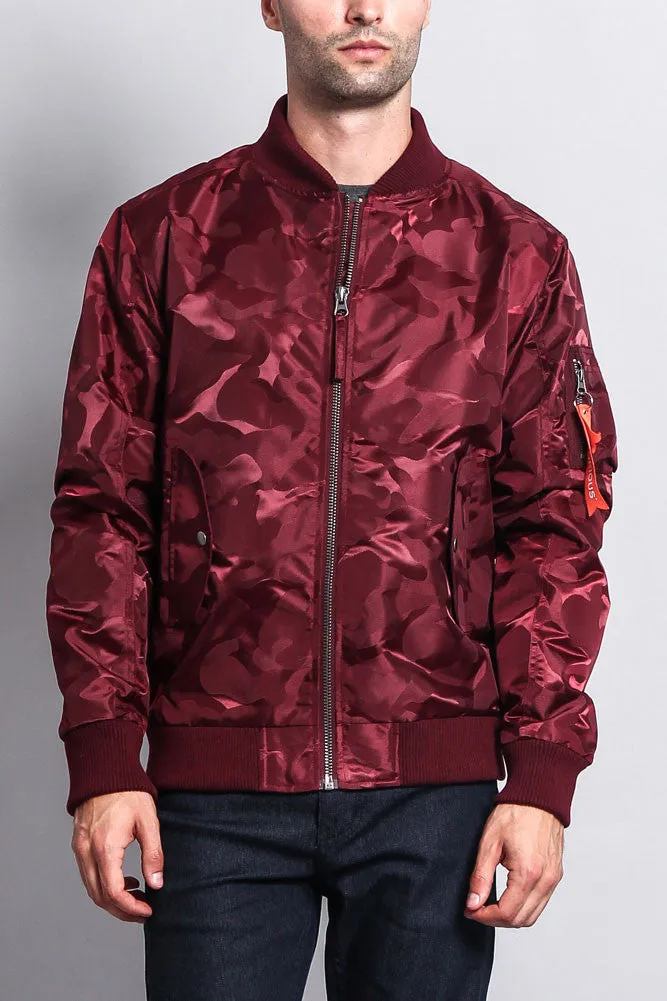 Lightweight Tonal Camo Bomber Flight Jacket