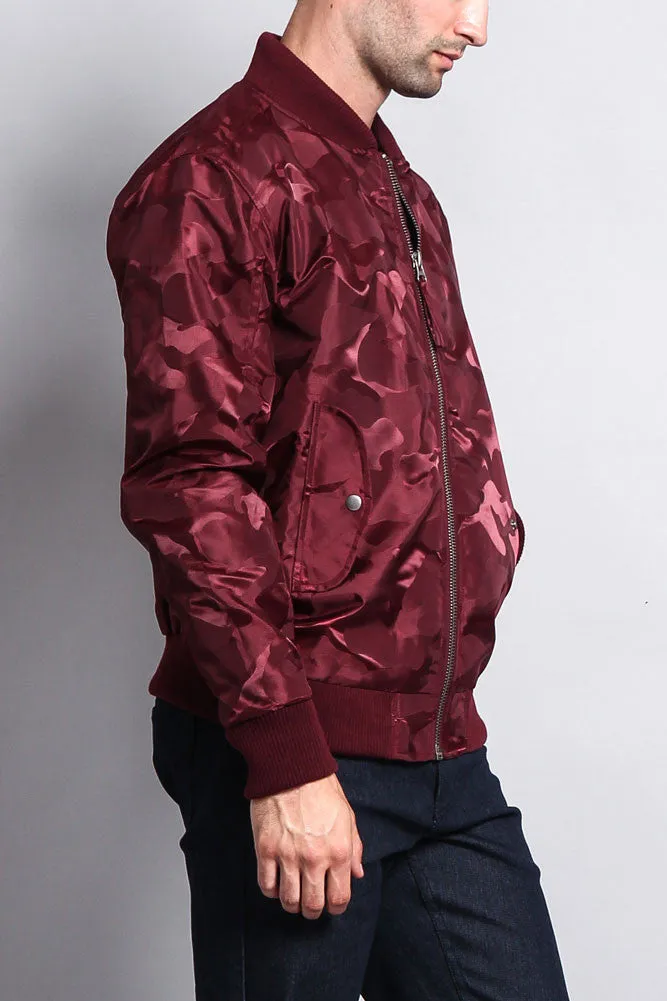 Lightweight Tonal Camo Bomber Flight Jacket