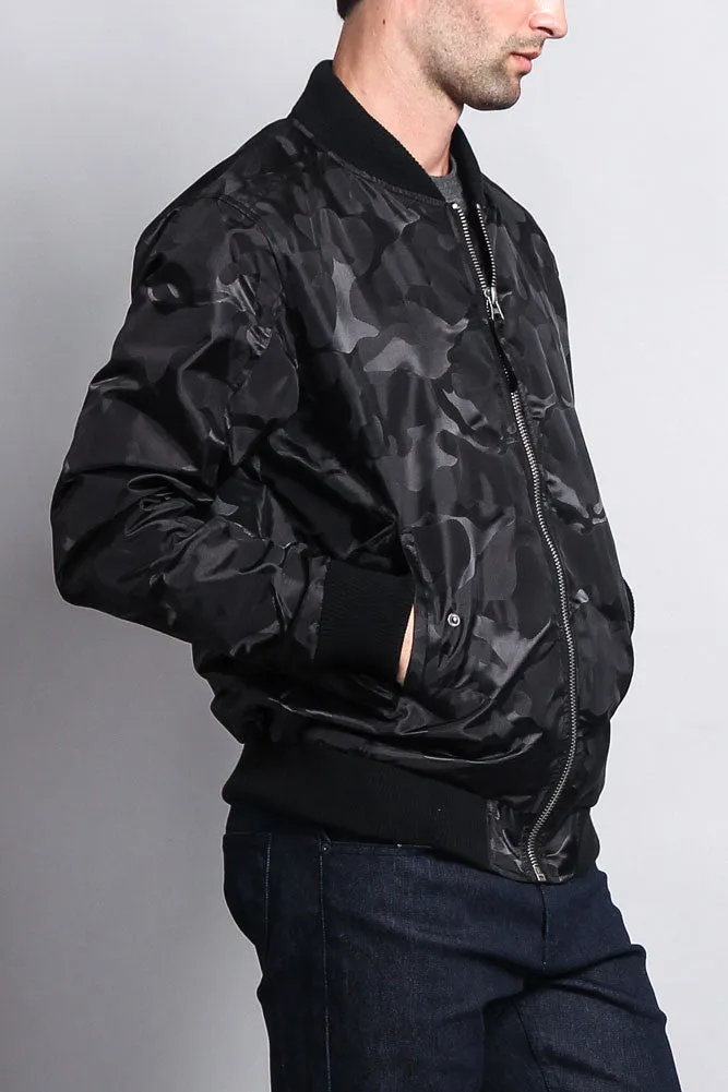 Lightweight Tonal Camo Bomber Flight Jacket