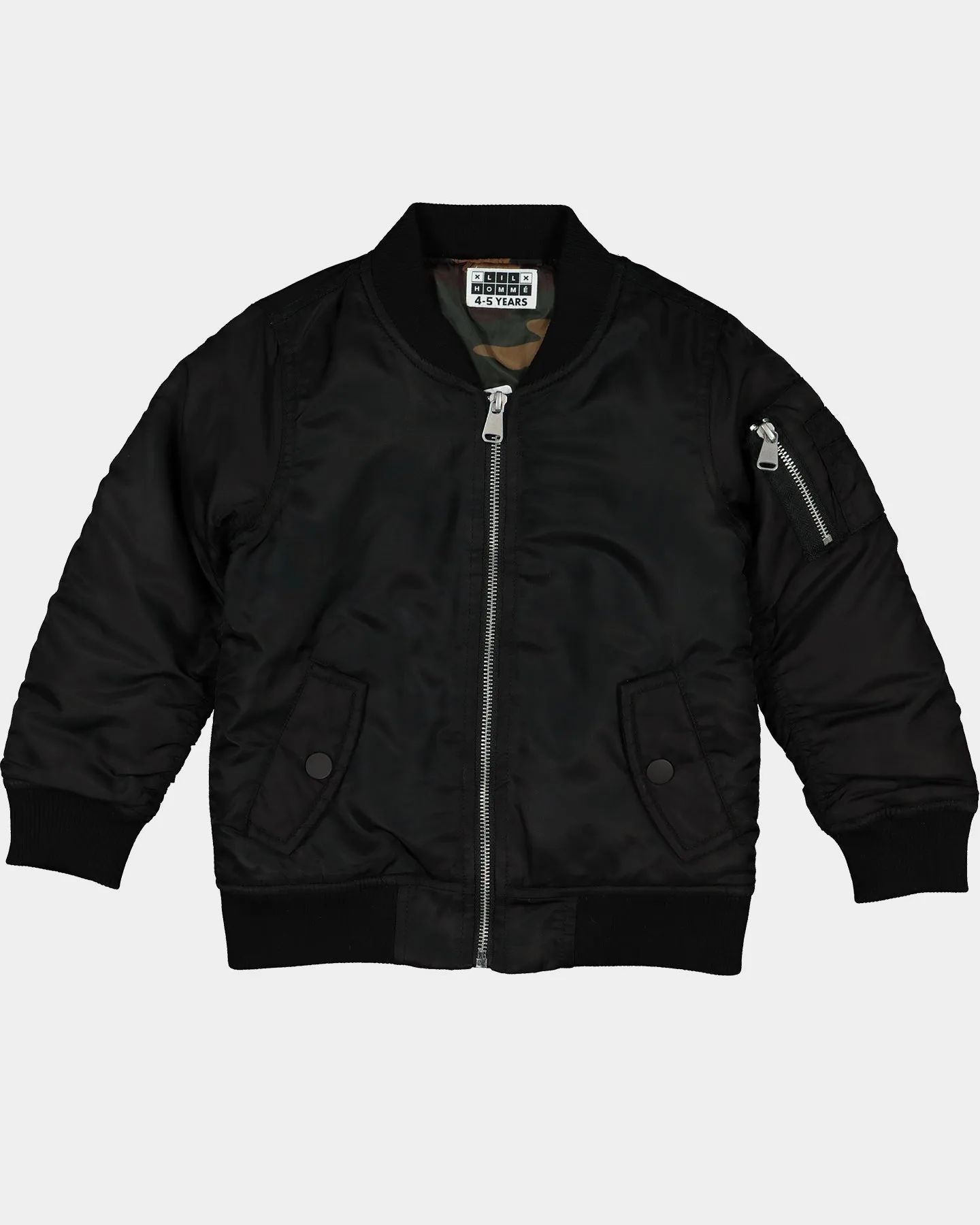 Lil Homme Kid's C-47 Bomber Jacket Black