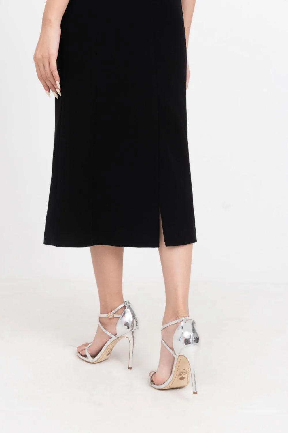 Lisa Trumpet Cape Shoulder Polycotton Midi Dress