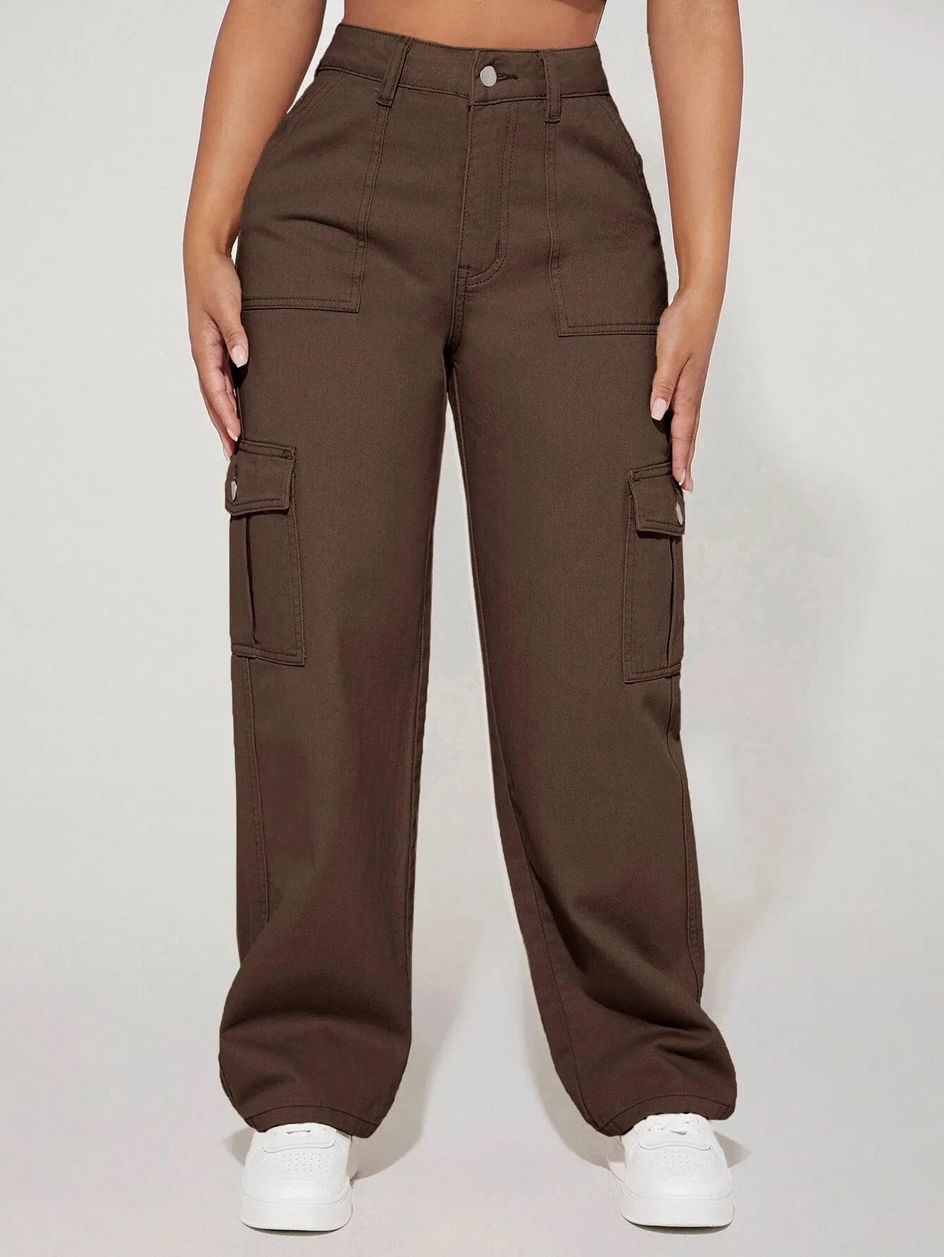 Long Length Denim Cargo Pants