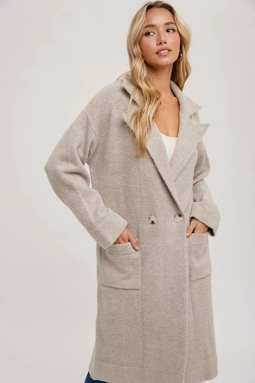 LONG LINE SWEATER TRENCH COAT