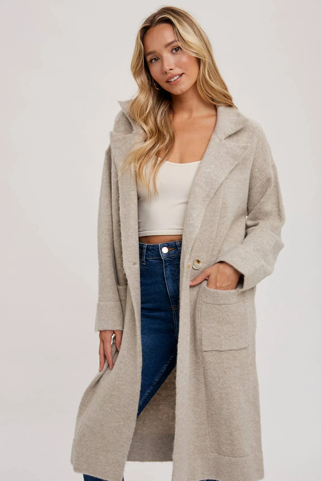 LONG LINE SWEATER TRENCH COAT