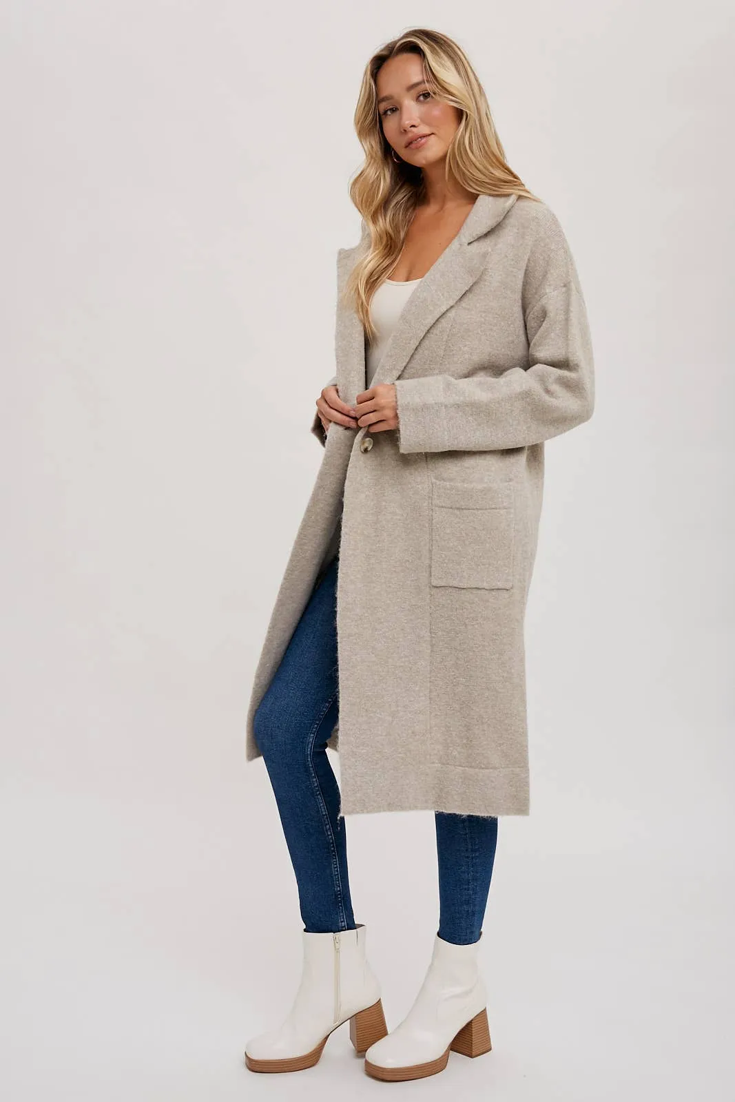 LONG LINE SWEATER TRENCH COAT