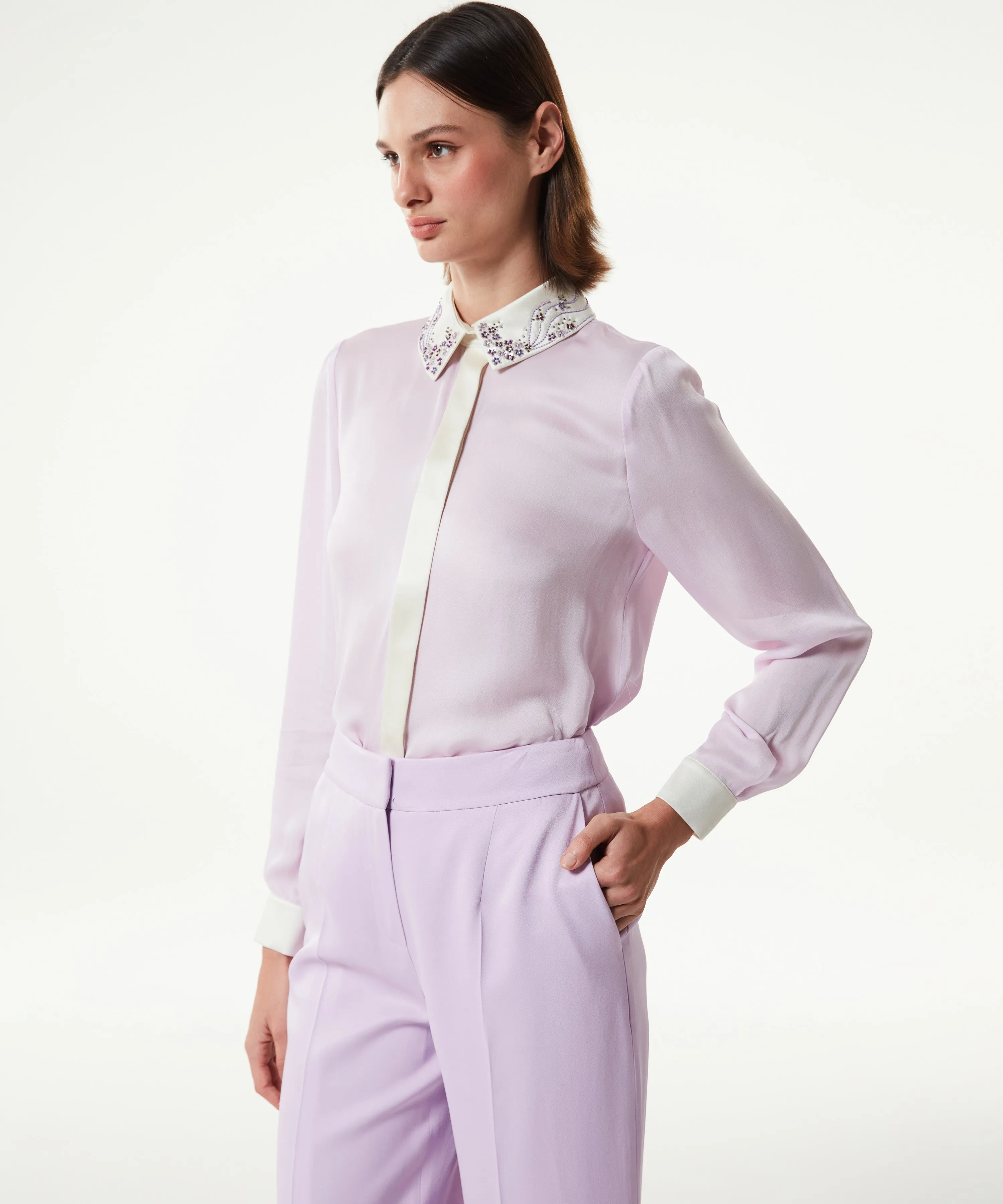 Machka Wide Leg Fit Trousers Lilac