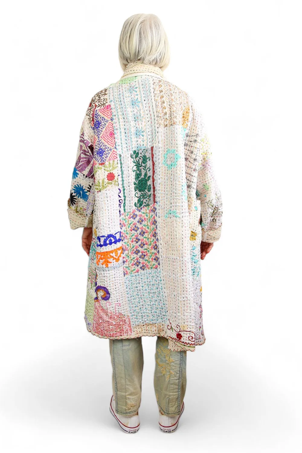 MAHARANI KANTHA COAT WHITE