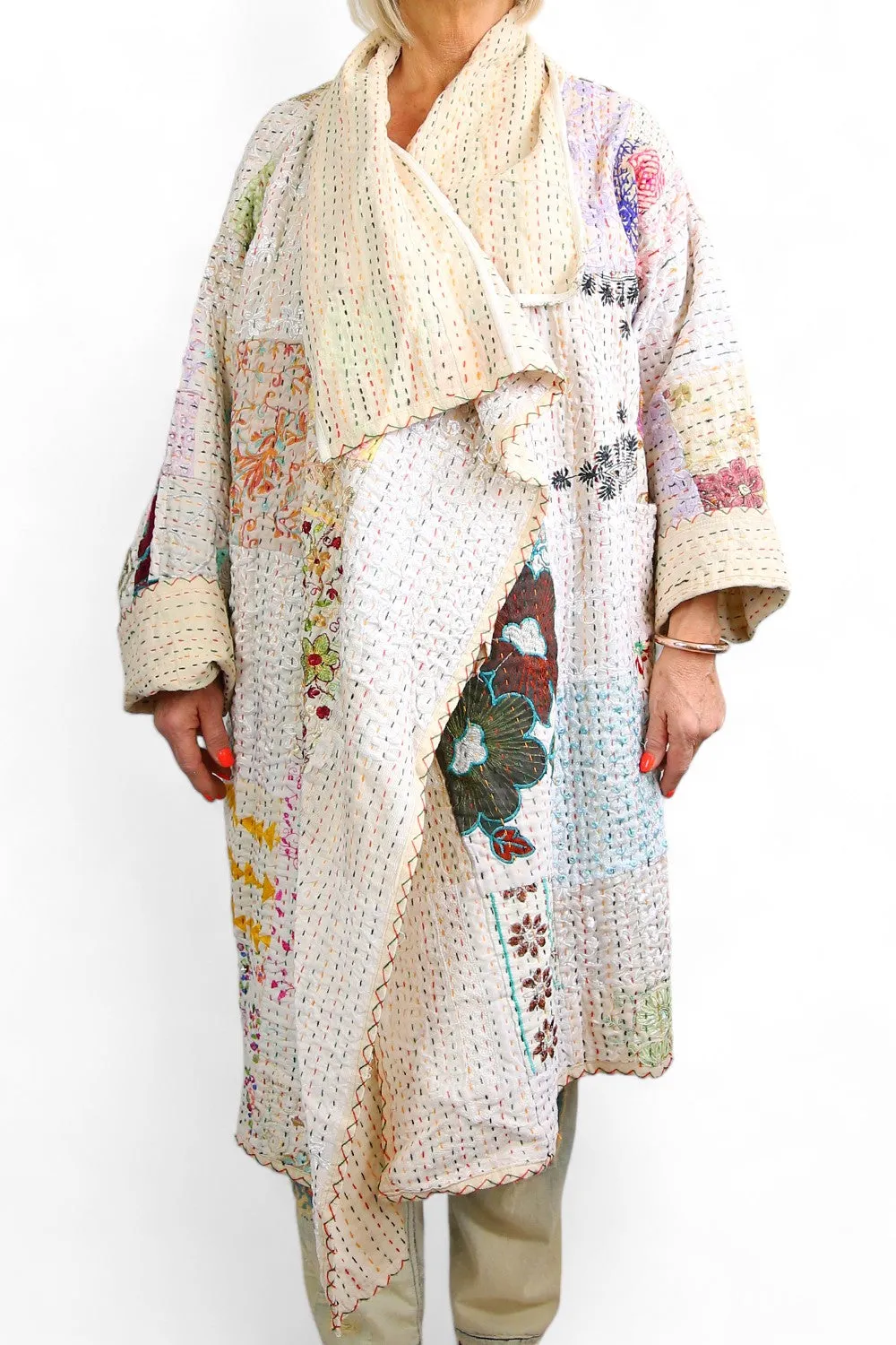 MAHARANI KANTHA COAT WHITE