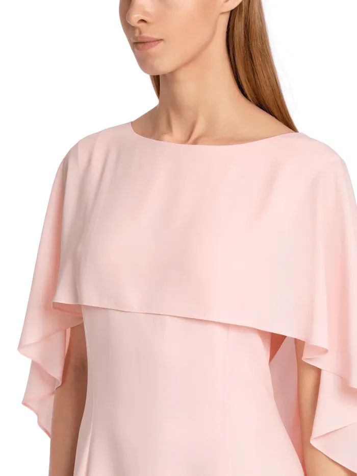 Marc Cain Collections Dress With Cape Overlay In Soft Seashell WC 21.70 W90 Col 212