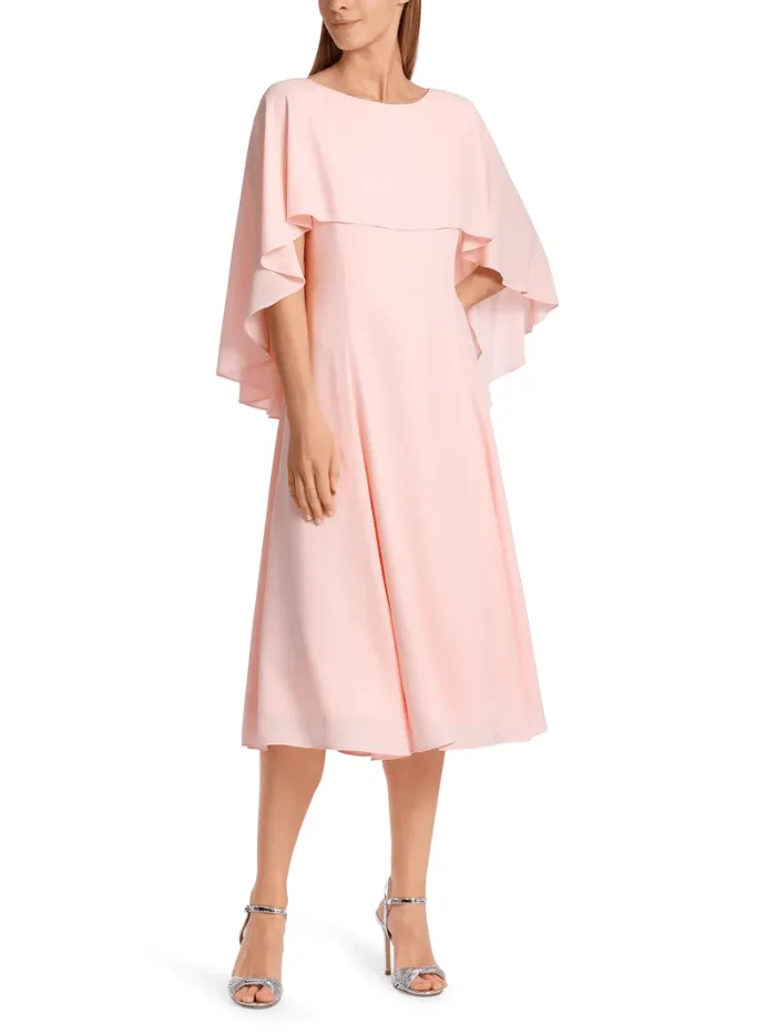 Marc Cain Collections Dress With Cape Overlay In Soft Seashell WC 21.70 W90 Col 212