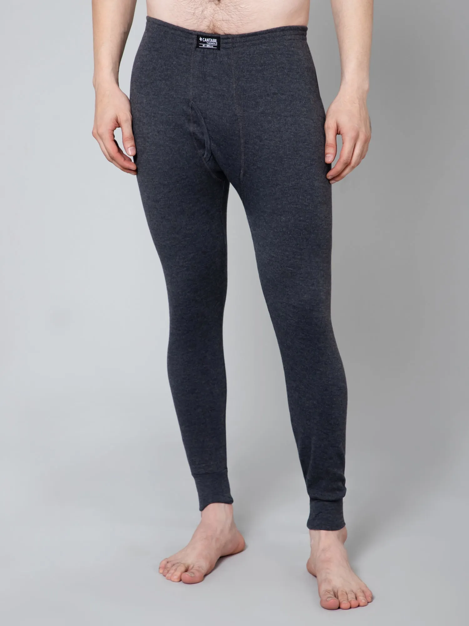 Men Anthra Melange Thermal Trouser