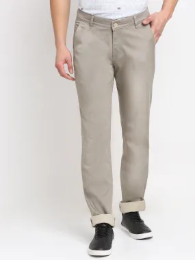 Men's Casual Flat front Fawn  Trousers