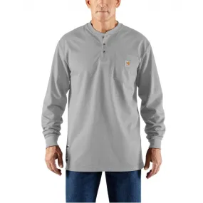 Men's Flame-Resistant Frc Loose Fit Medium Weight Long-Sleeved Pocket Henley TSht