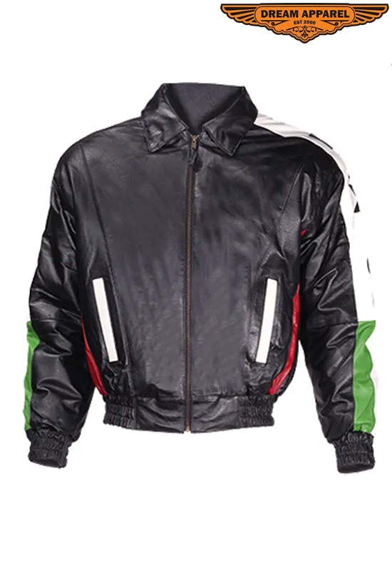 Mens Motorcycle Mexico Flag Jacket