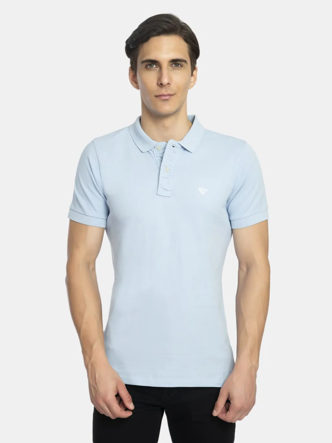 Men's Solid Polo Neck T-Shirt