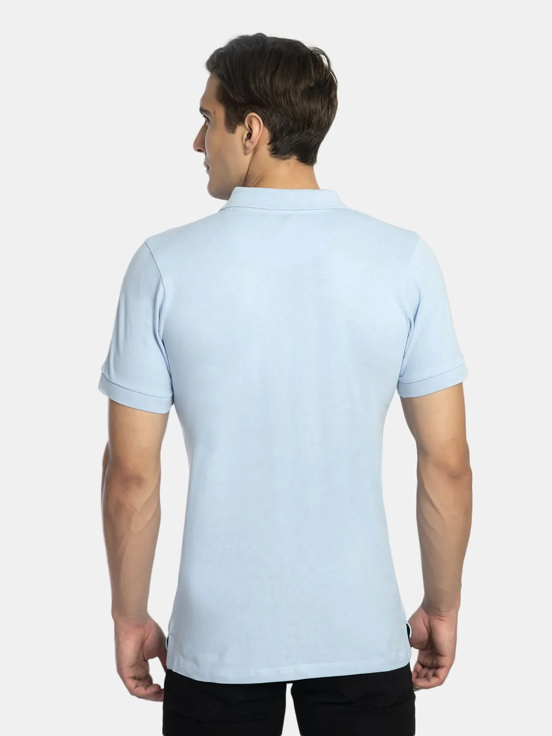 Men's Solid Polo Neck T-Shirt