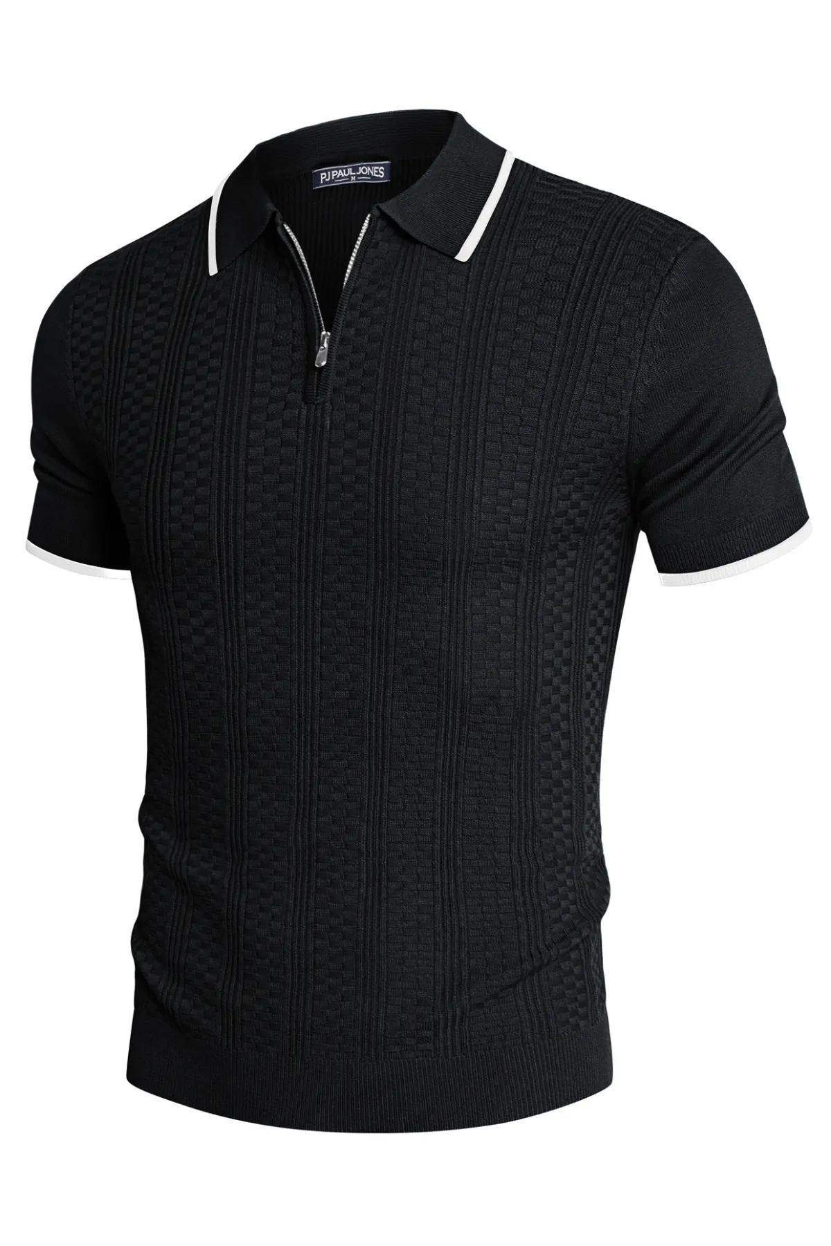 Mens Vintage Polo Shirts Texture Pattern Knit Golf Polo Shirts