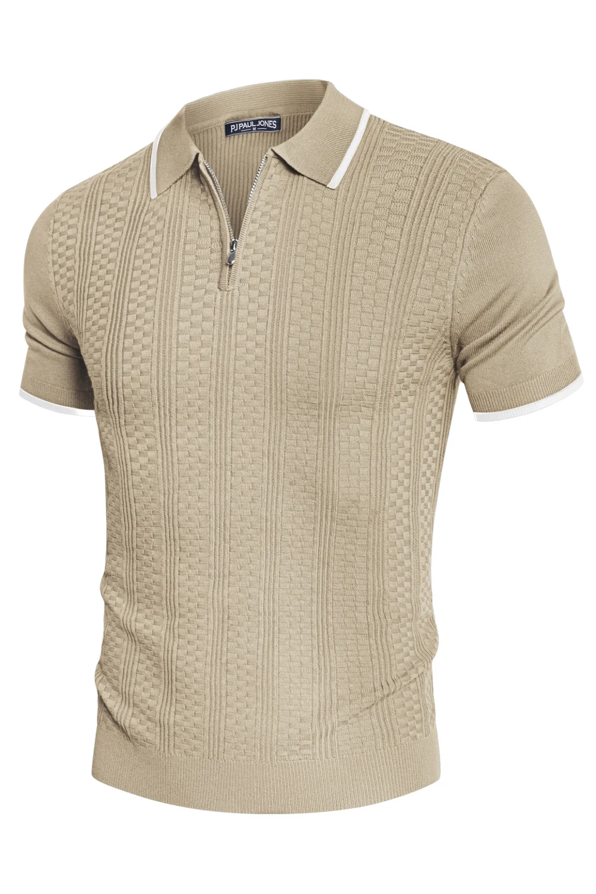 Mens Vintage Polo Shirts Texture Pattern Knit Golf Polo Shirts