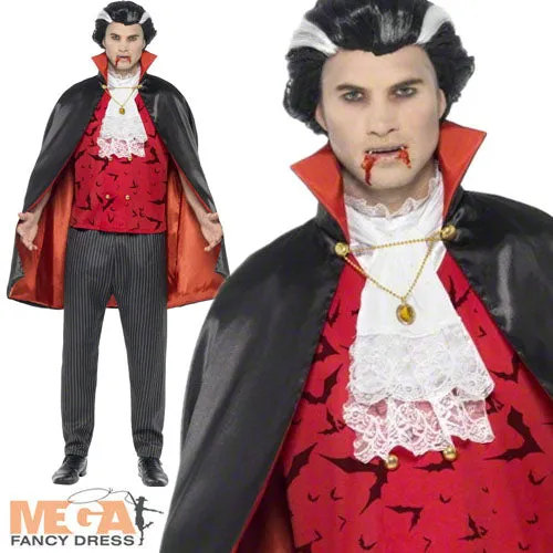 Men's Warlord Vampire Halloween Dracula Costume   Cape