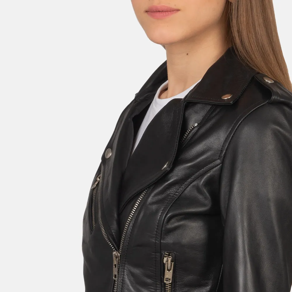 Michelle Black Women Leather Jacket