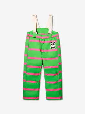 Mini Rodini Girls panda Soft Ski Trousers in Green