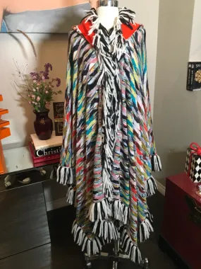 Missoni Size One Size Multi-Color Fringek Wool Knit Cape 2400-375-122819