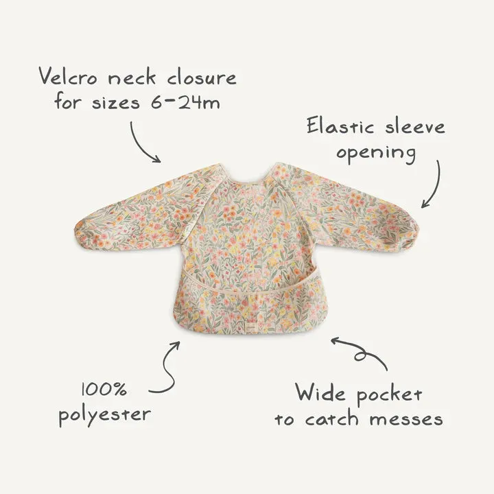 Mushie Long Sleeved Bib - Pastel Blooms