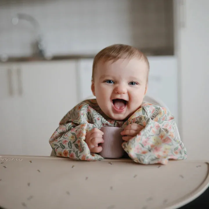 Mushie Long Sleeved Bib - Pastel Blooms