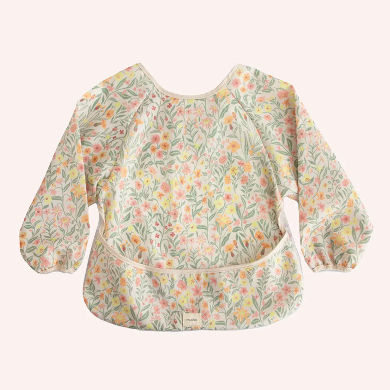 Mushie Long Sleeved Bib - Pastel Blooms