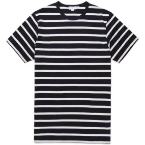 Navy/Ecru Breton Stripe Classic Crew Neck T-shirt