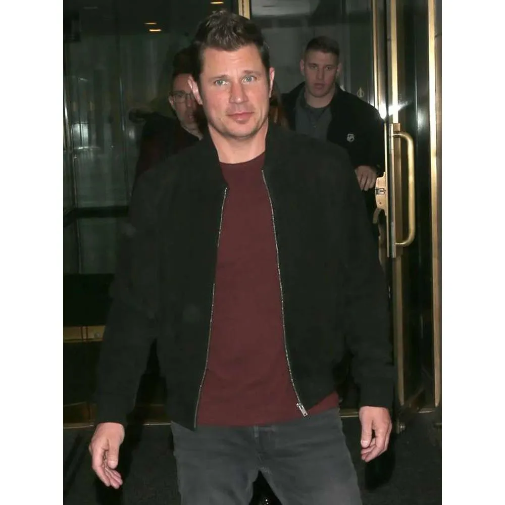 Nick Lachey Love Is Blind Tv Series Black Bomber Jacket