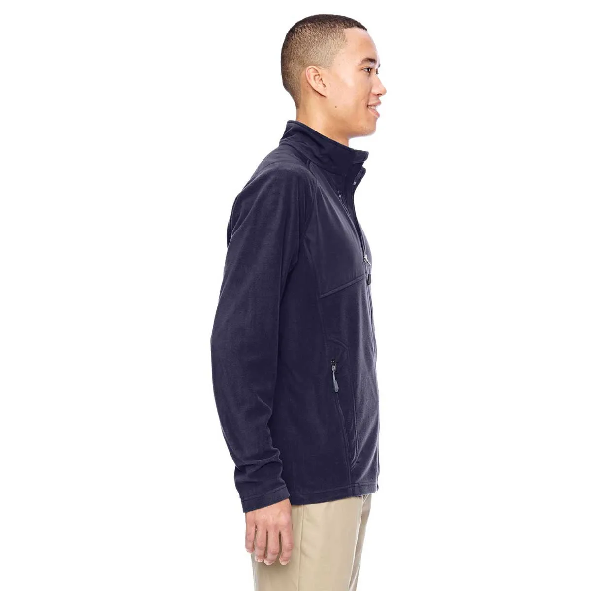 North End Men's Navy Excursion Trail Fabric-Block Fleece Jacket