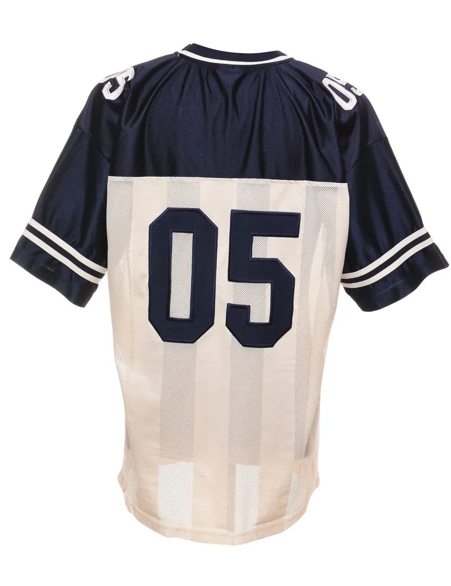 NYC Off-White & Navy Contrast Jersey  - L