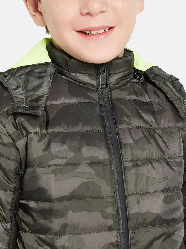 Octave Boys Charcoal Camouflage Puffer Jacket