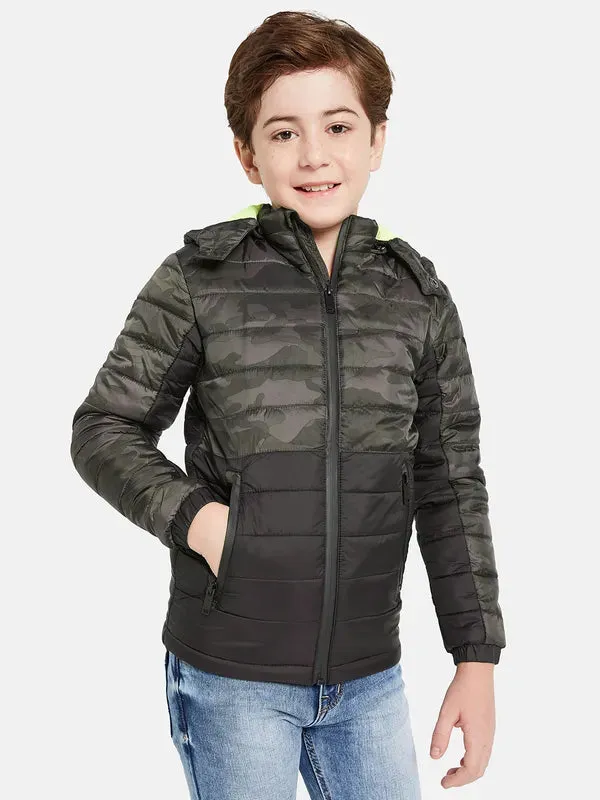 Octave Boys Charcoal Camouflage Puffer Jacket