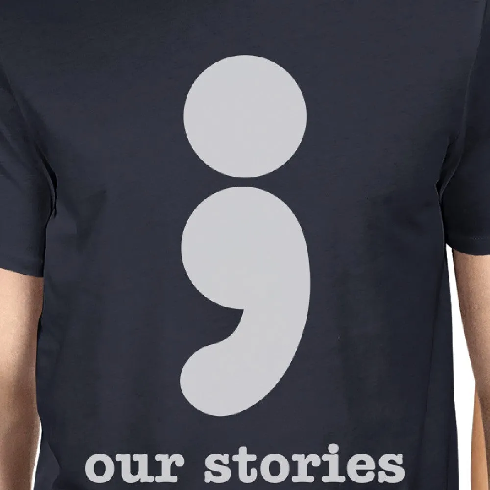 Our Stories Will Never End Matching Couple Navy Shirts