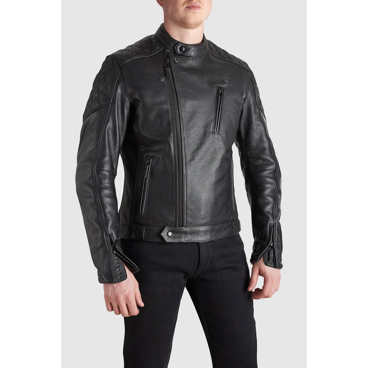 PANDO MOTO TWIN LEATHER JACKET BLACK