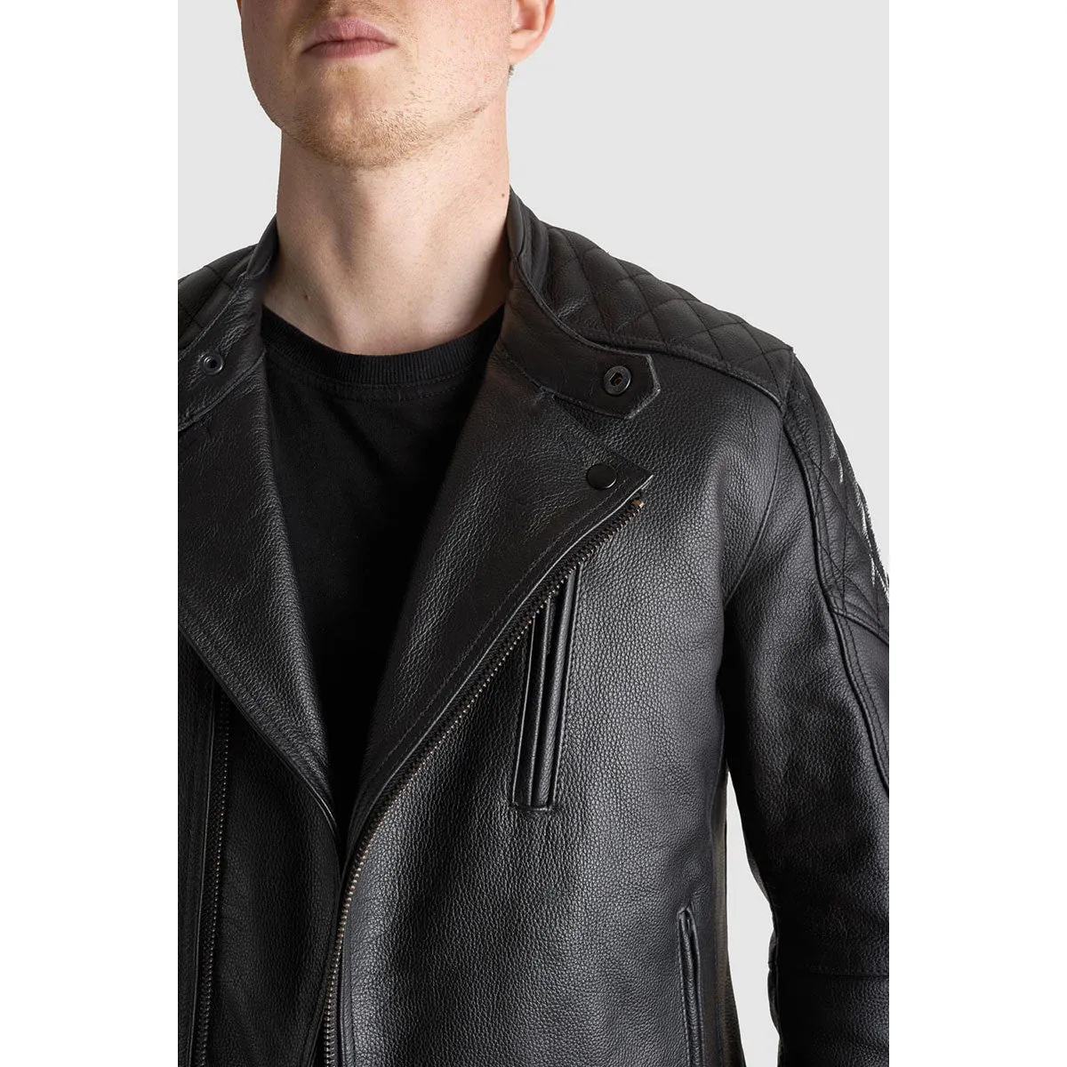 PANDO MOTO TWIN LEATHER JACKET BLACK