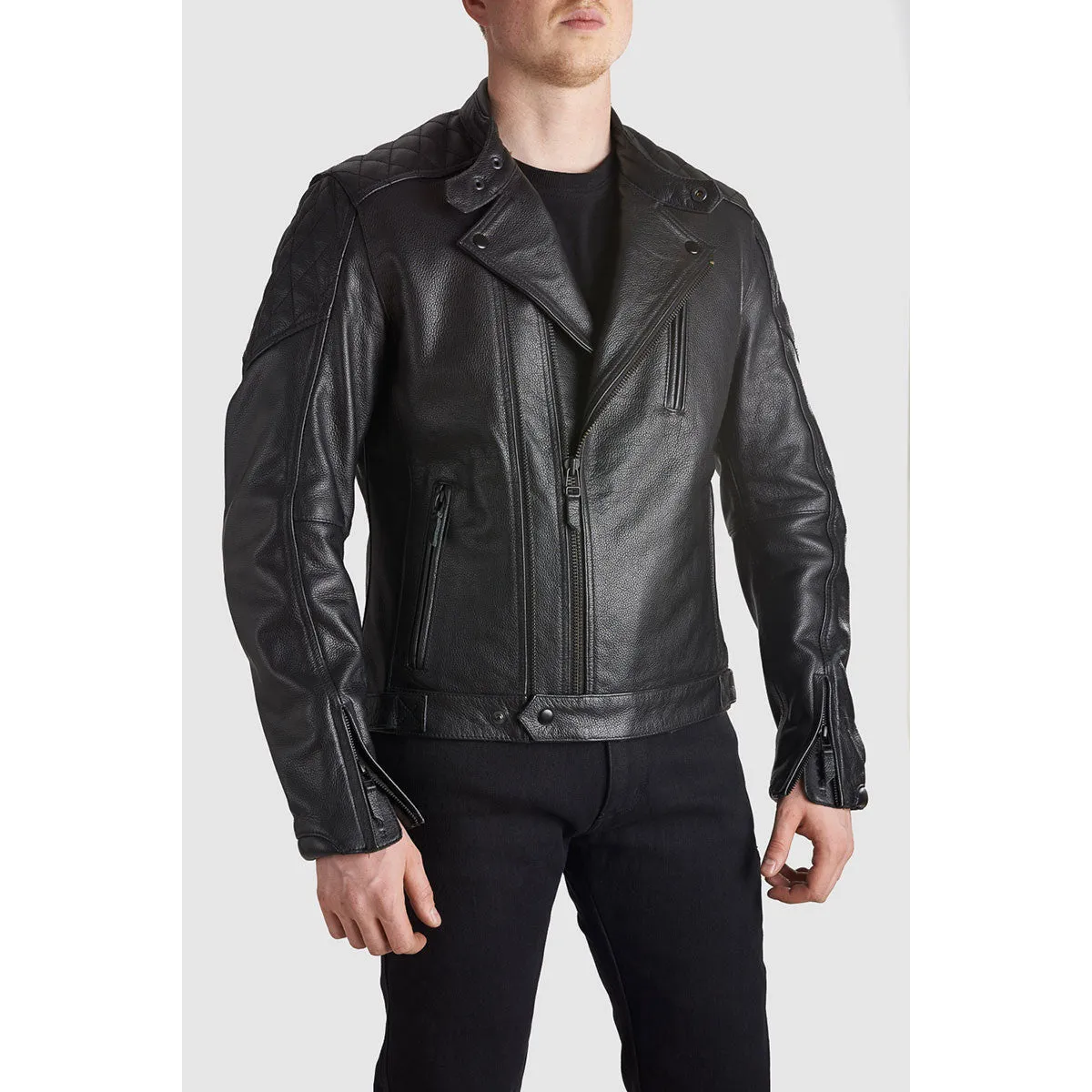 PANDO MOTO TWIN LEATHER JACKET BLACK