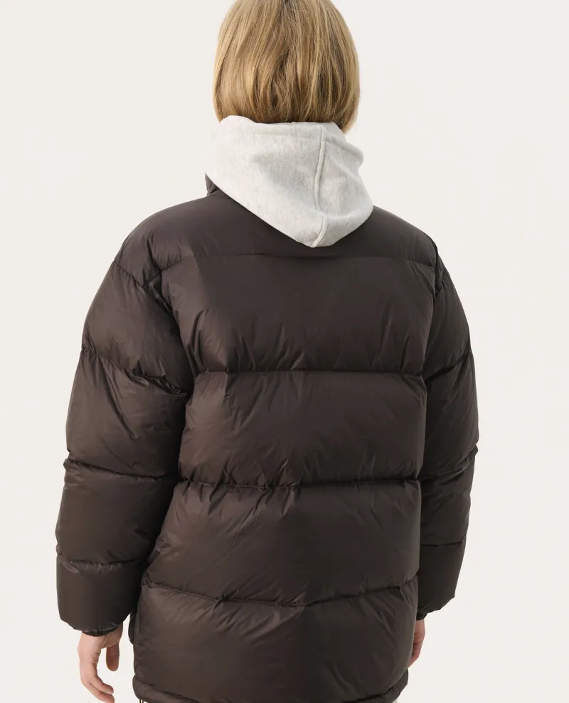 Part Two Leila Dark Chocolate Brown Puffer Jacket