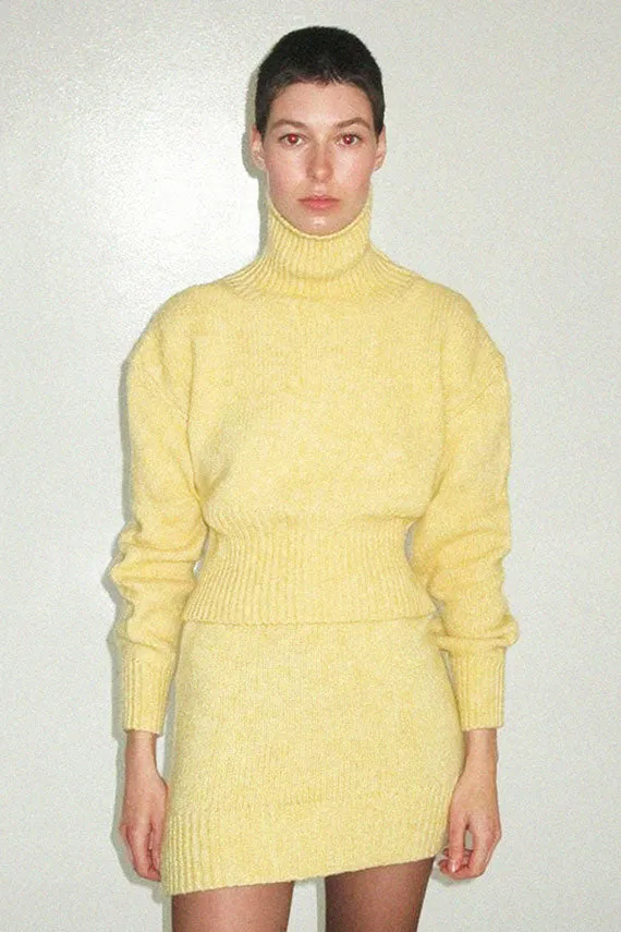 Pastel Yellow Sofia Turtleneck Sweater