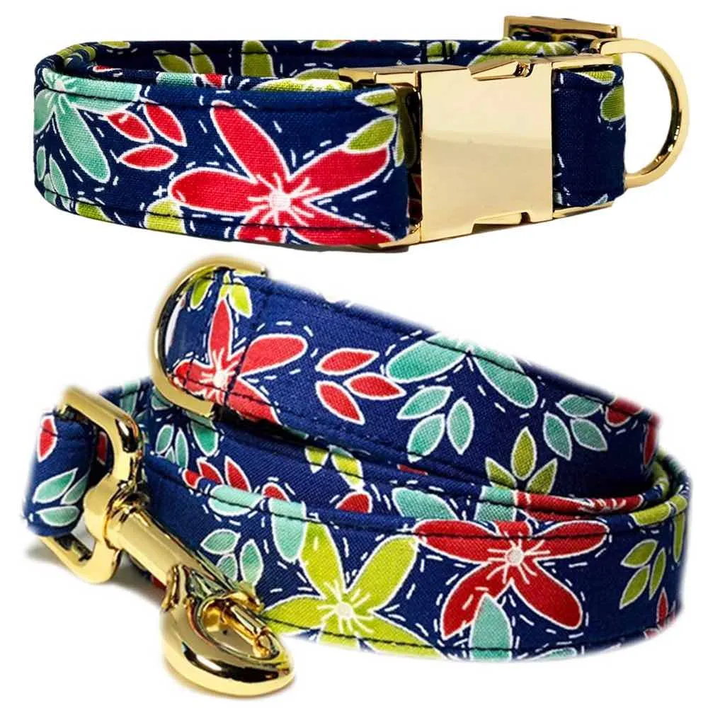 Pattefrenz Lily Gold Dog Collar & Leash Set (Medium)