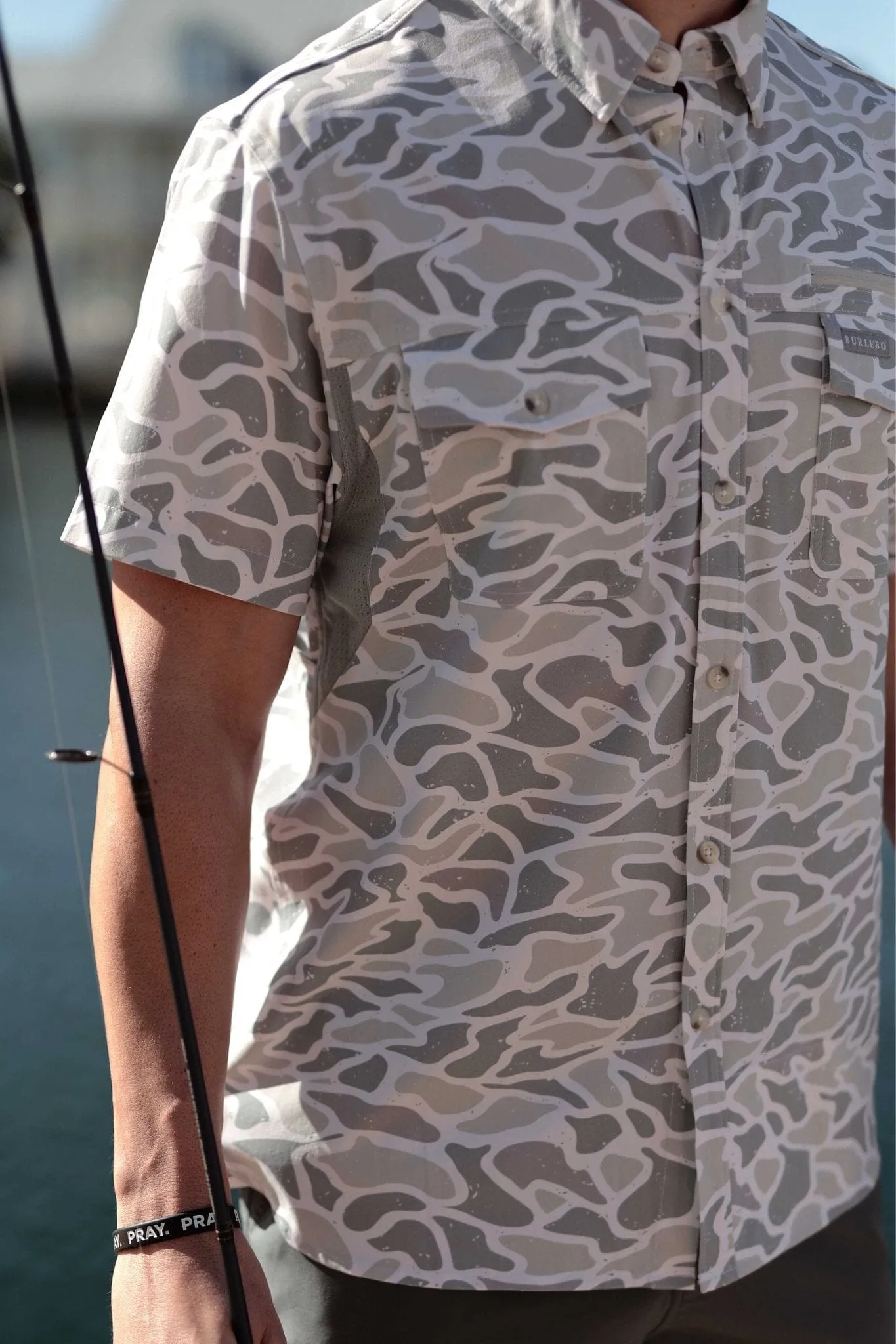 Performance Fishing Shirt - White Camo